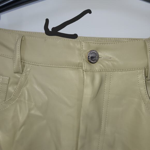 WeWoreWhat Vegan Leather Kick Flare Pants Oat 28 MSRP $128 Street Style Chic - Picture 6 of 12